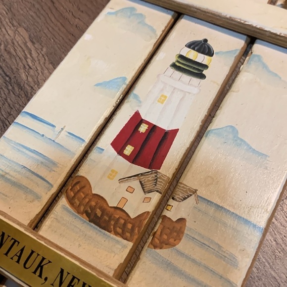 Montauk, New York Lighthouse Wall Decor Vintage 1980s Coastal Nautical Decor - Picture 7 of 10